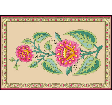 Rollo fenster beige mit indischem mughal-blumenmuster - TenStickers