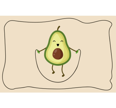 Rollo fenster beige lustiger avocado auf dem springseil - TenStickers