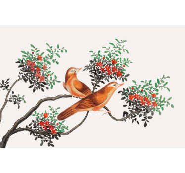 Toile noire fenêtre oiseau sur un banc - TenStickers