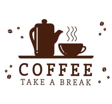 Toile noire fenêtre concept café sur fond blanc - TenStickers