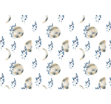 Toile noire fenêtre phases de lune imprimées - TenStickers