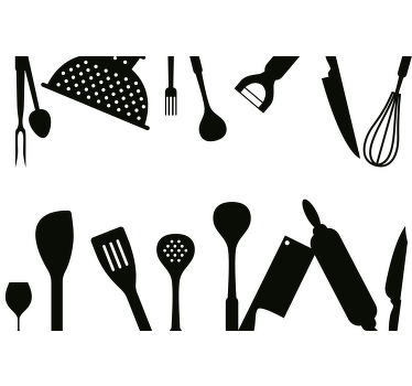 Toile noire fenêtre accessoires de cuisine - TenStickers