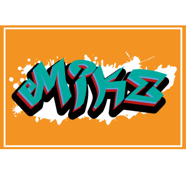 Toile fenêtre orange style graffiti sauvage - TenStickers