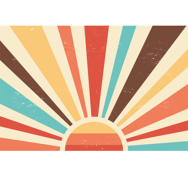 Toile fenêtre orange coucher de soleil vintage abstrait - TenStickers