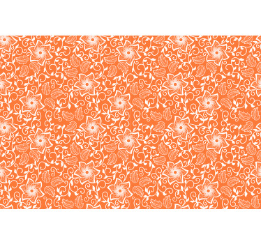 Toile fenêtre orange fleurs paisley - TenStickers