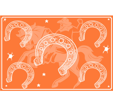 Toile fenêtre orange fer à cheval - TenStickers