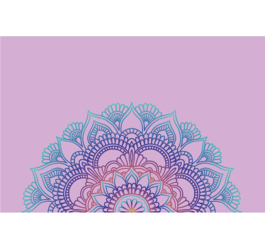 Toile fenêtre violet demi mandala - TenStickers