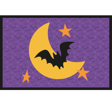 Purple roller blind moon stars and bat placemat - TenStickers