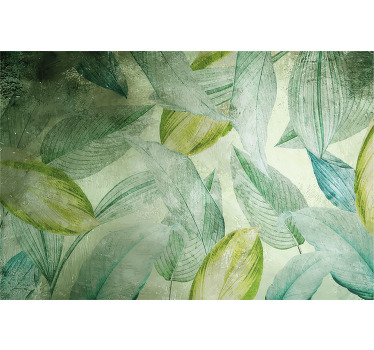 Toile fenêtre extérieur motif mélangé de feuilles vertes - TenStickers