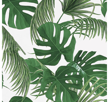 Toile fenêtre extérieur design feuilles tropicales - TenStickers