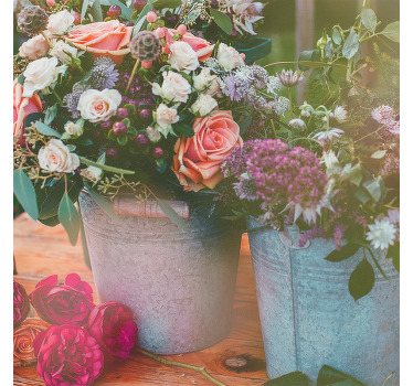 Rollo fenster wohnzimmer mit botanischem cottagecore-tisch - TenStickers