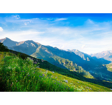 Blind bedroom mountain view nature mural - TenStickers