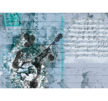 Estor enrollable habitación diseño musical abstracto - TenVinilo
