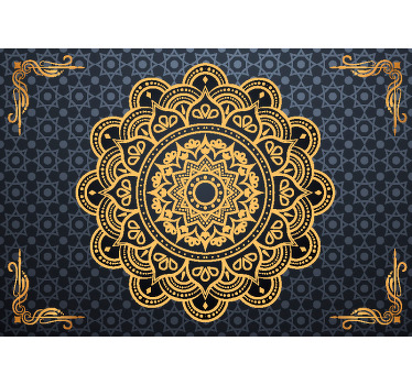 Rulou geam cameră fotomural mandala aurie - TenStickers
