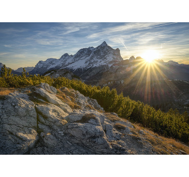 Blind bedroom sunlight sparkling in the mountains - TenStickers