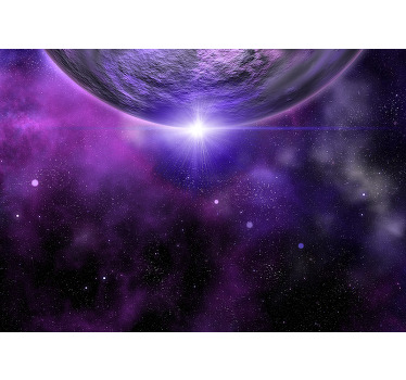 Rulou geam cameră spațiu purpuriu cu planetă - TenStickers