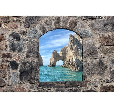 Rulou geam cameră pietre mediteraneene ocean frumos - TenStickers