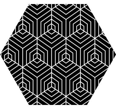 Rulou geam cameră linii abstracte formă hexagonală - TenStickers