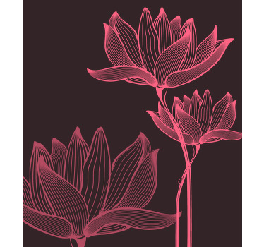 Rulou geam cameră lotus două flori - TenStickers