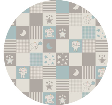Bedroom roller blind with elephant blue tiles - TenStickers
