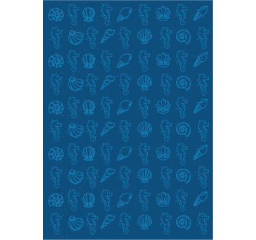 Bedroom roller blind with shells and sea horses - TenStickers
