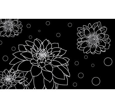 Abstract flowers bedroom roller blind - TenStickers