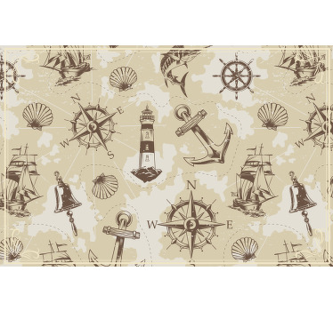 Bedroom roller blind with nautical designs - TenStickers