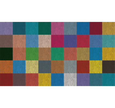 Bedroom roller blind vinyl rug colorful blocks - TenStickers