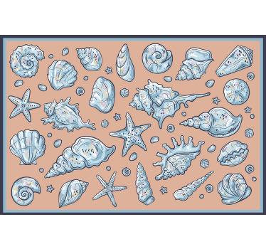Bedroom roller blind seashell drawings - TenStickers