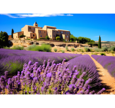 Living room blind lavender field french countryside - TenStickers