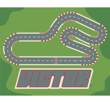 Blind children personalized racing track with name - TenStickers