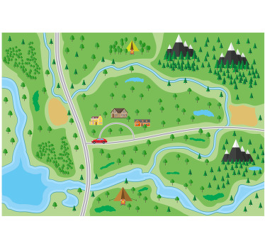 Blind children mountain road map - TenStickers