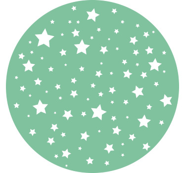 Blind children green stars round - TenStickers