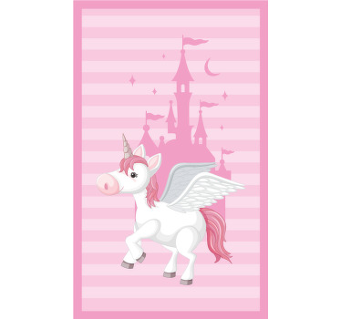 Blind children unicorn with princess castle - TenStickers