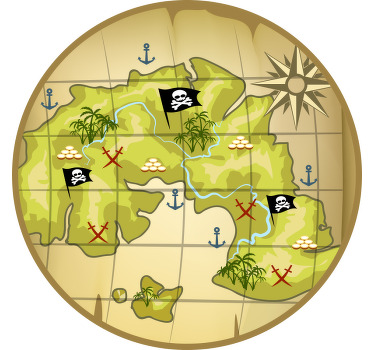Blind children pirate treasure map - TenStickers