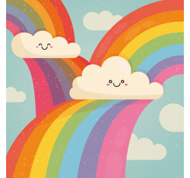 Blind children rainbow in clouds - TenStickers