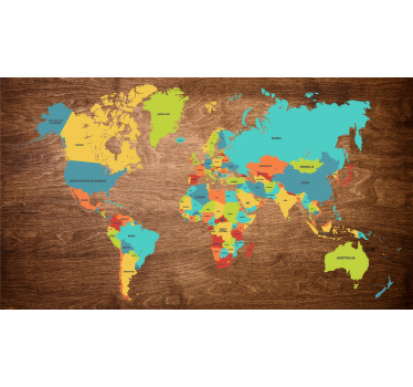 Blind children wooden triptych worldmap - TenStickers