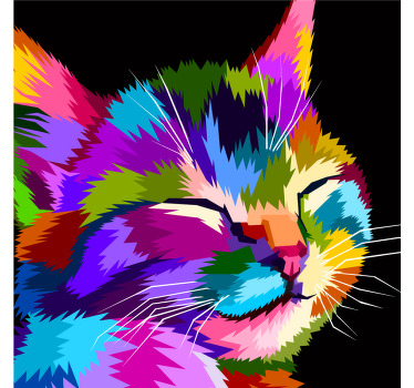 Blind children color cat portrait - TenStickers