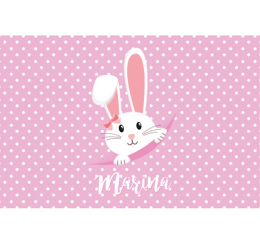 Blind children cute bunny for girl with name - TenStickers