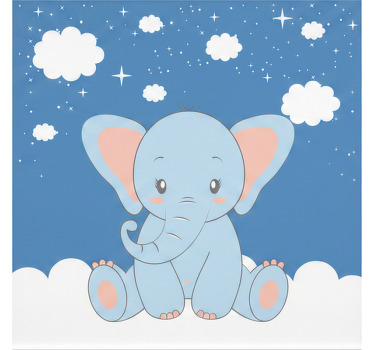 Blind children cute baby cartoon elephant blue - TenStickers