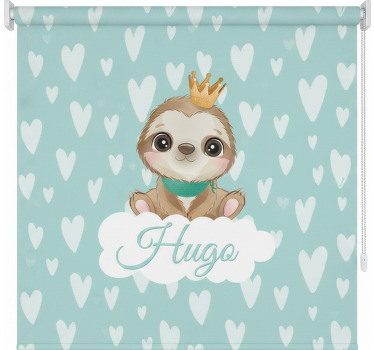 Blind children cute sloth for boy with name - TenStickers