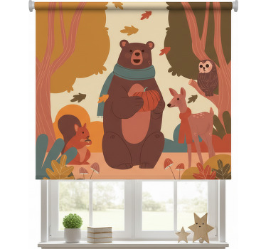 Blind children happy animals in autumn forest - TenStickers