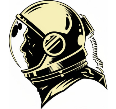 Blind children vintage monochrome cosmonaut - TenStickers