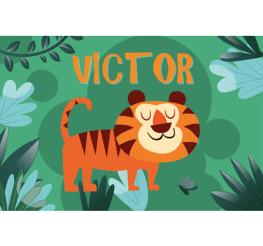 Blind children cute tiger toy personalized with name - TenStickers