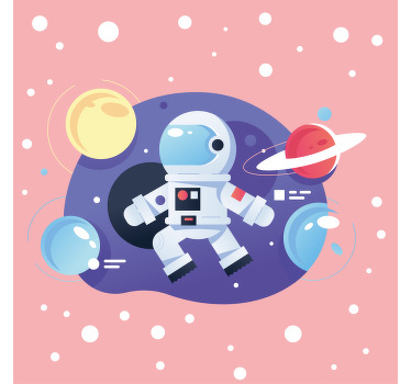 Cortina roller infantil símbolos de astronautas variados - TenVinilo