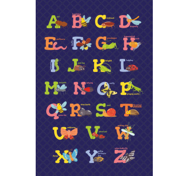 Cortina roller infantil abc en inglés - TenVinilo