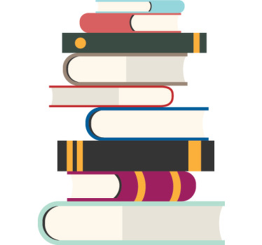 Cortina roller juvenil adhesivo libros apilados - TenVinilo