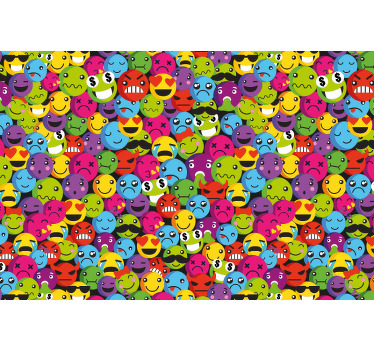 Cortina roller juvenil composición de emojis - TenVinilo