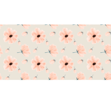 Rollo fenster beige mit großen blumen aquarellmuster - TenStickers
