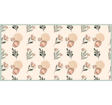 Rollo fenster beige mit modernen pastellblumen aquarell - TenStickers
